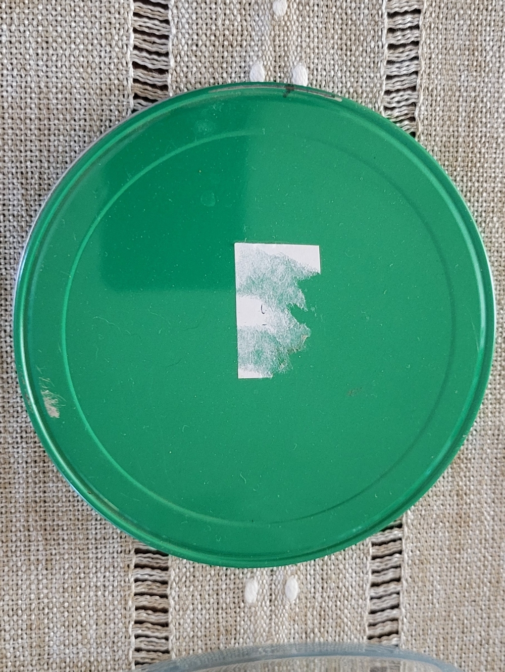 Vintage Glass Jar Canister Hoosier Cabinet Square Ribbed w/ Green Metal Lid - Picture 4 of 8